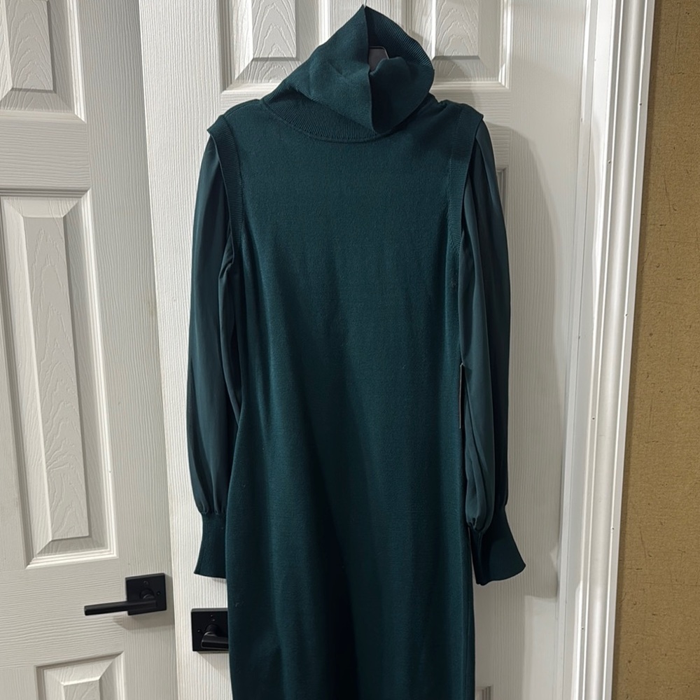Calvin Klein Collection Teal Long Sleeve Dress
